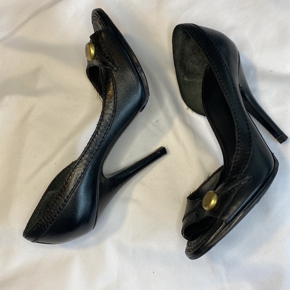 Givenchy Black Leather Peep Toe D’Orsay Pumps EU 35 - Picture 6 of 12